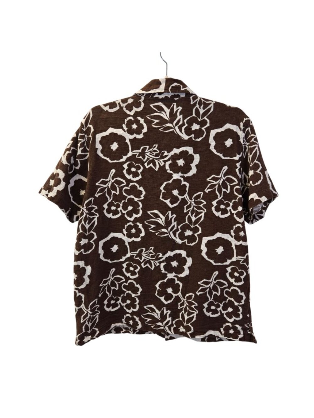 Folk Hugo Gauzy 100% Cotton Floral Hawaiian Print Button Down Shirt Size Small - Picture 2 of 6